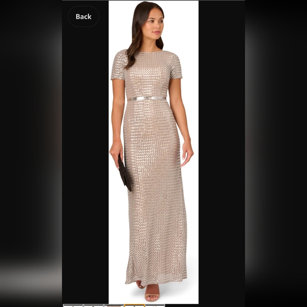 Silver Sheath Dress with Short Sleeves for Wedding Guests